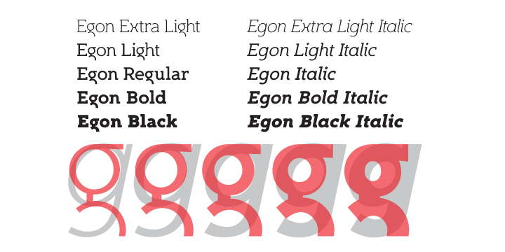 Egon Extra Light Italic Font preview